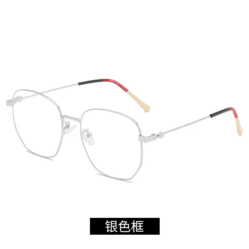 Anti-Blue Light Metal Glasses Frame Polygonal Mirror - Image 3