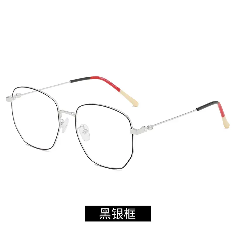 Anti-Blue Light Metal Glasses Frame Polygonal Mirror - Image 4