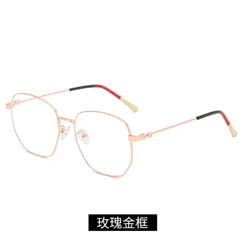 Anti-Blue Light Metal Glasses Frame Polygonal Mirror - Image 5