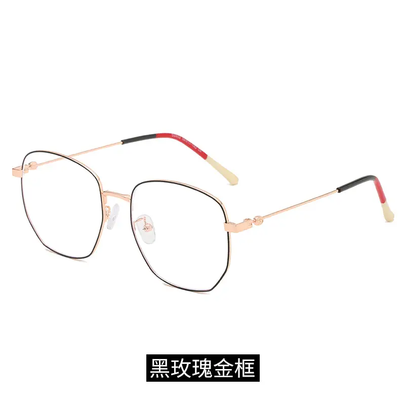 Anti-Blue Light Metal Glasses Frame Polygonal Mirror - Image 6