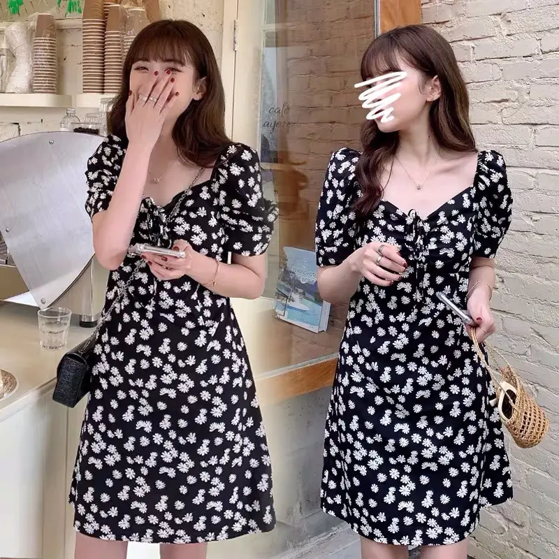 Xiaozouju Chiffon Dress Women Loose Waist Slimming - Image 2