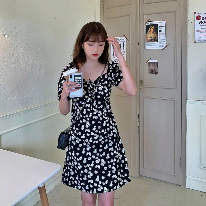 Xiaozouju Chiffon Dress Women Loose Waist Slimming - Image 4