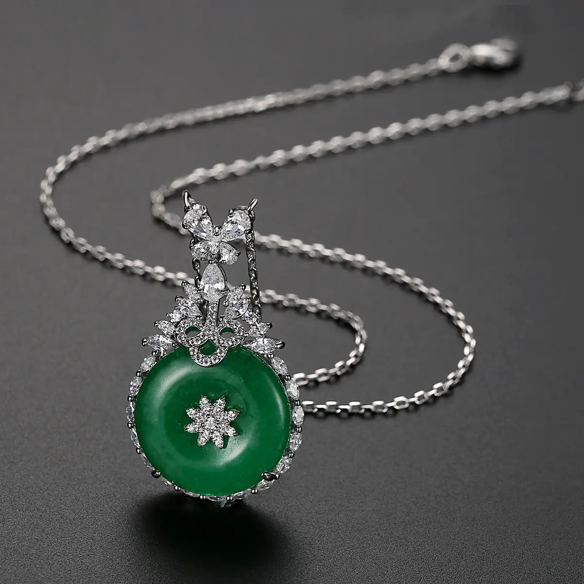 Green Chrysoprase Pendant Necklace for Women - Image 4