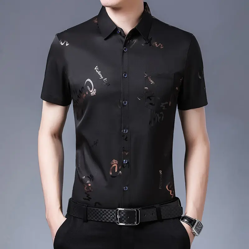 Men's 2020 Printed Short Sleeve Shirt White - Image 11