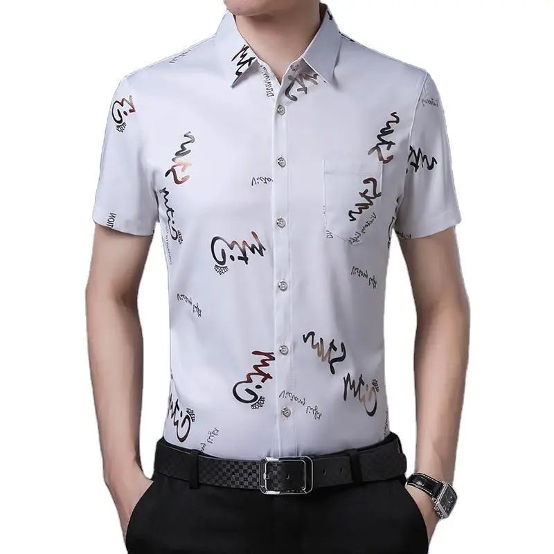 Men's 2020 Printed Short Sleeve Shirt White - Image 12