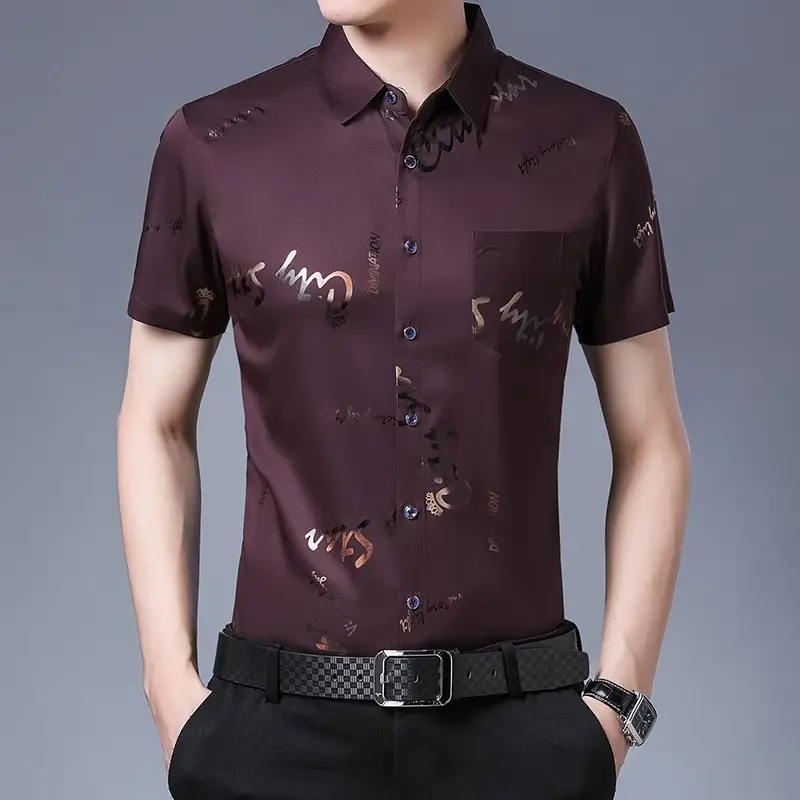 Men's 2020 Printed Short Sleeve Shirt White - Image 3