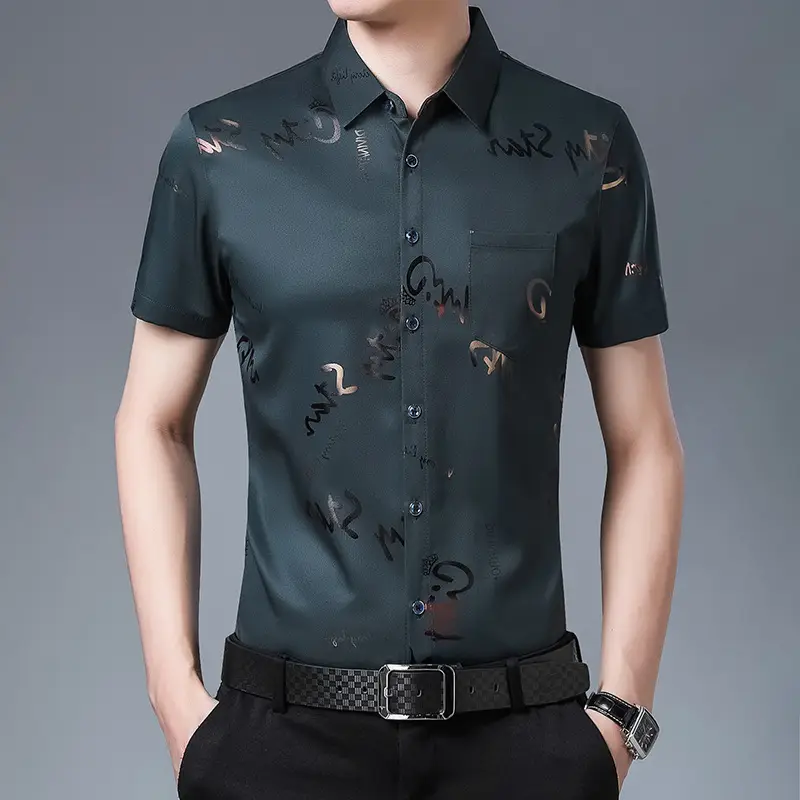 Men's 2020 Printed Short Sleeve Shirt White - Image 7