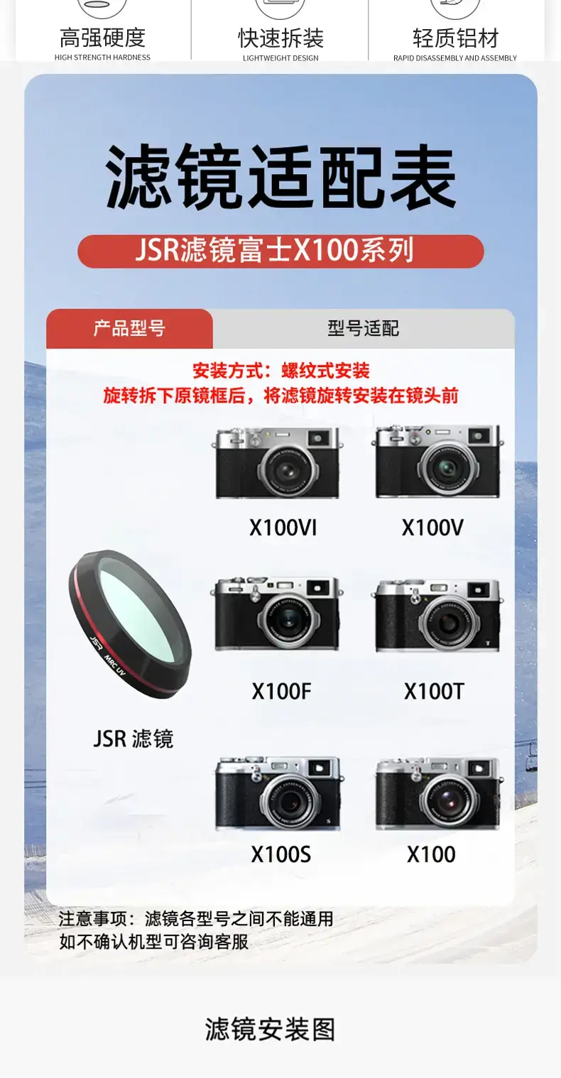 Fuji X100 Lens Protection Filter for All Models — feature 2