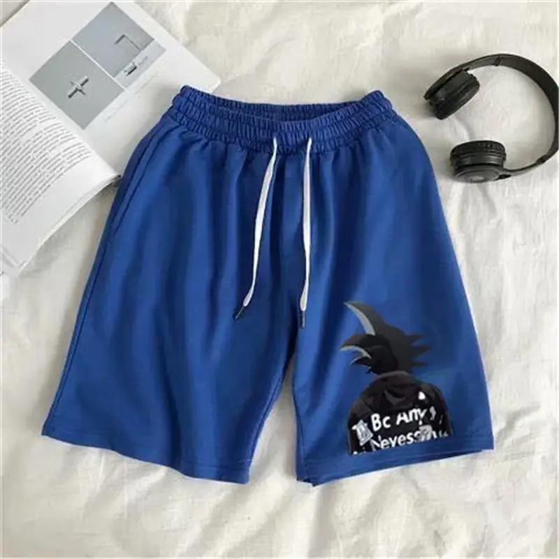 Men Green Solid Color Loose Casual Shorts Summer Beach Pants
