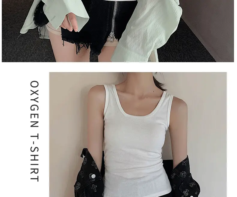 Women's Knitted Summer T-Shirt with Short Suspenders — feature 17