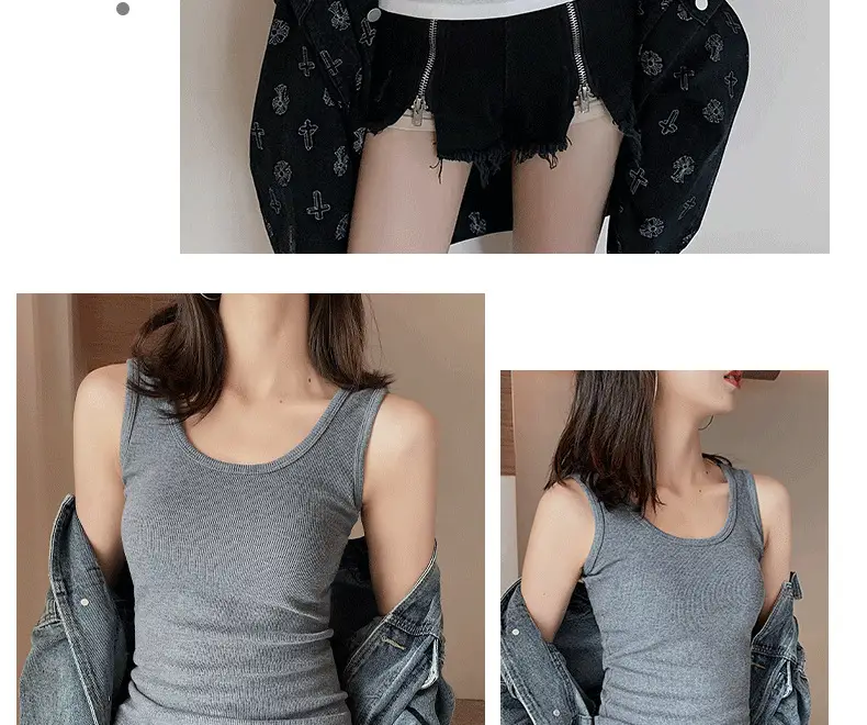 Women's Knitted Summer T-Shirt with Short Suspenders — feature 18
