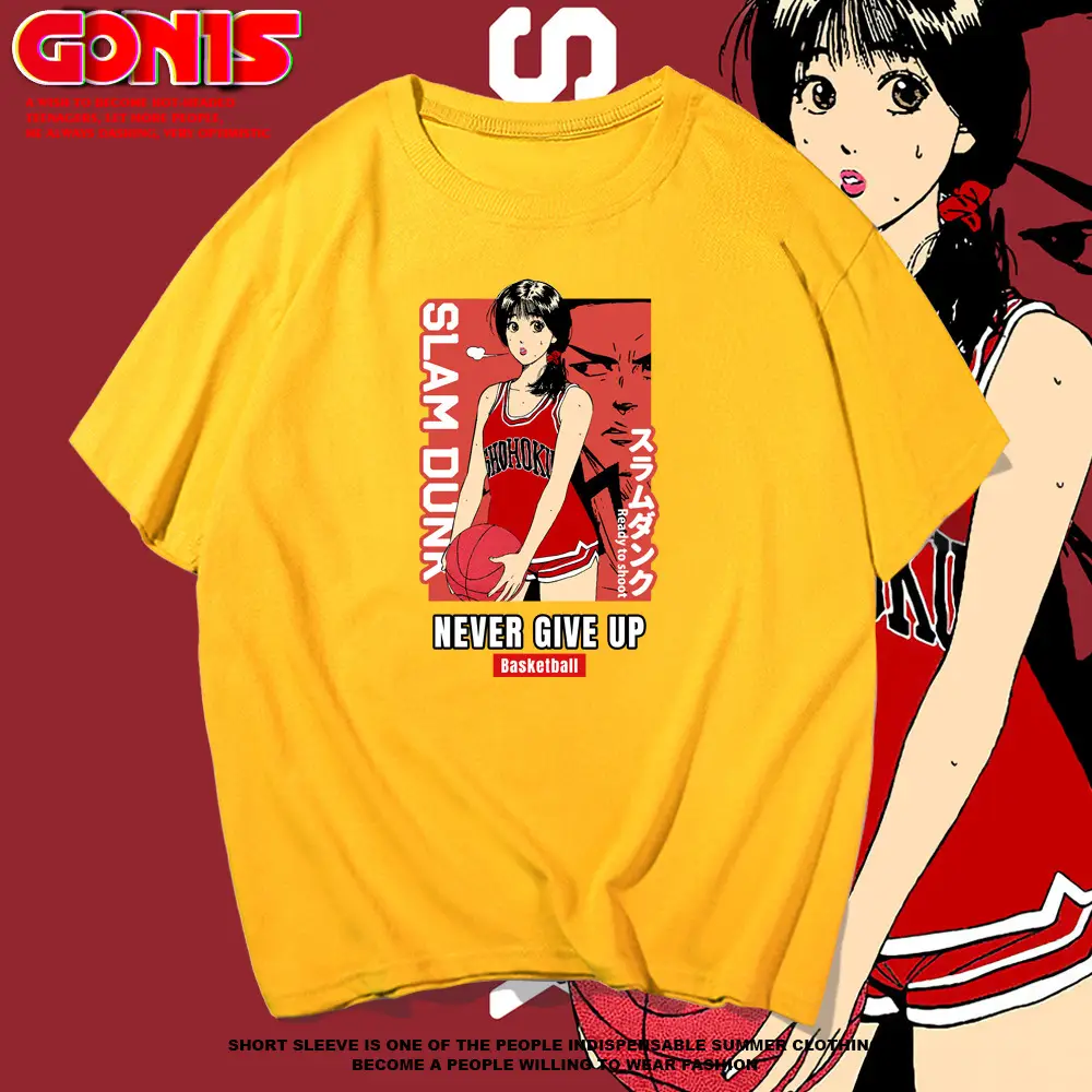 Men Women Summer Printed T-Shirt White Red
