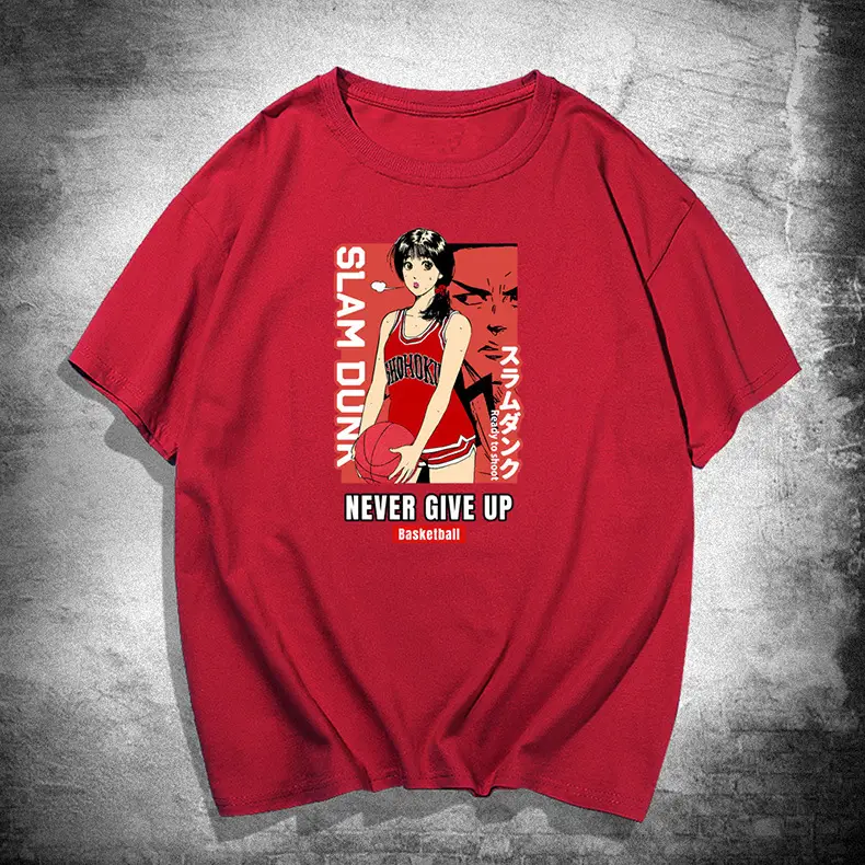 Men Women Summer Printed T-Shirt White Red