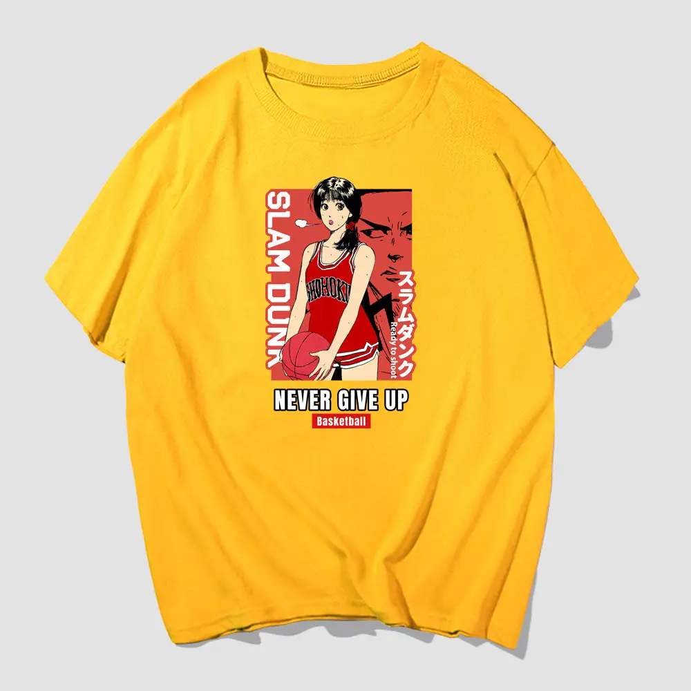Men Women Summer Printed T-Shirt White Red