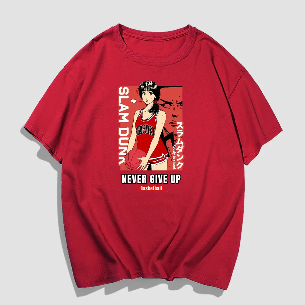 Men Women Summer Printed T-Shirt White Red