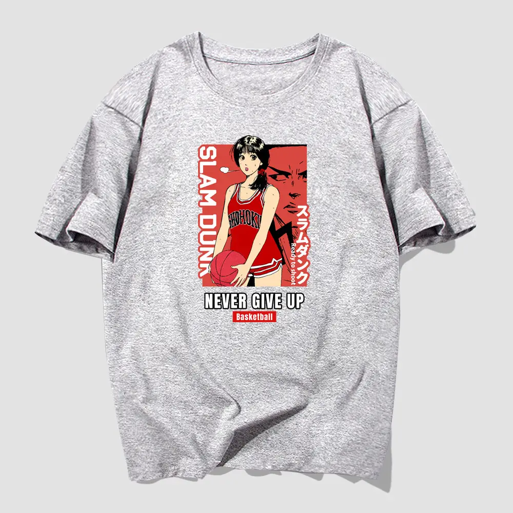 Men Women Summer Printed T-Shirt White Red