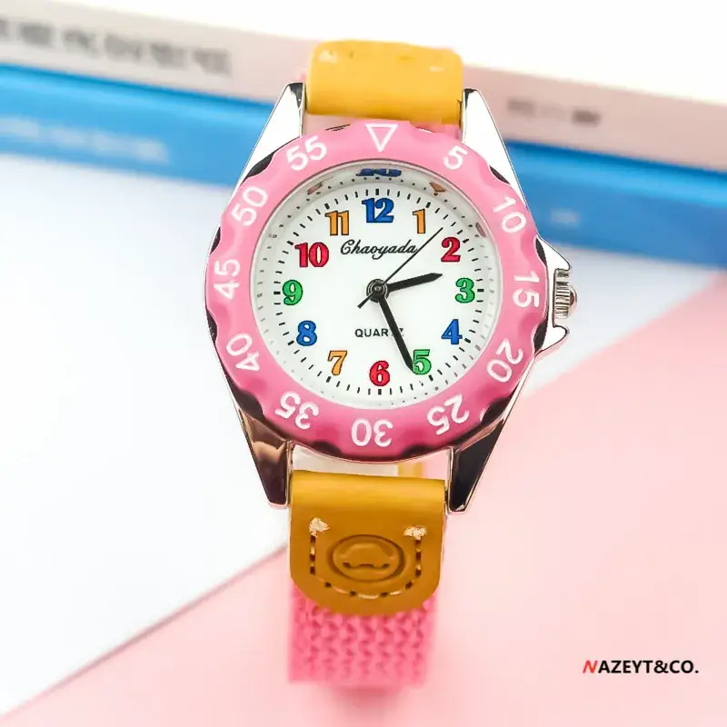 Cute Kids Canvas Belt Watch Pink Quartz - Image 5