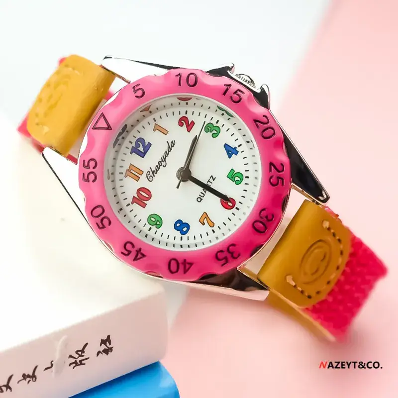 Cute Kids Canvas Belt Watch Pink Quartz - Image 6