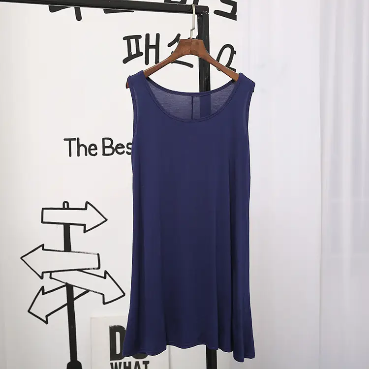Black Sleeveless Vest Dress for Women Large Size - Image 3