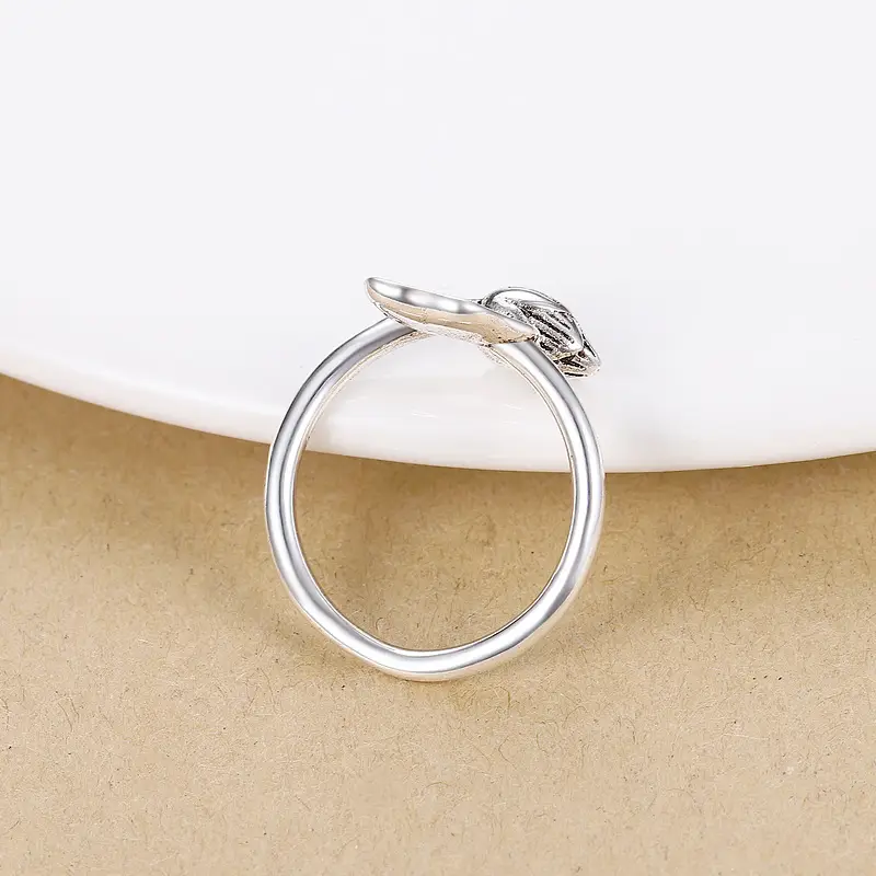 Women's Sterling Silver Lotus Leaf Ring with Student Design - Image 3