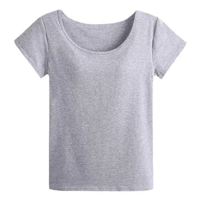 40-Count Pure Cotton T-Shirt Grey Slim Fit Yoga Short Sleeve - Image 14