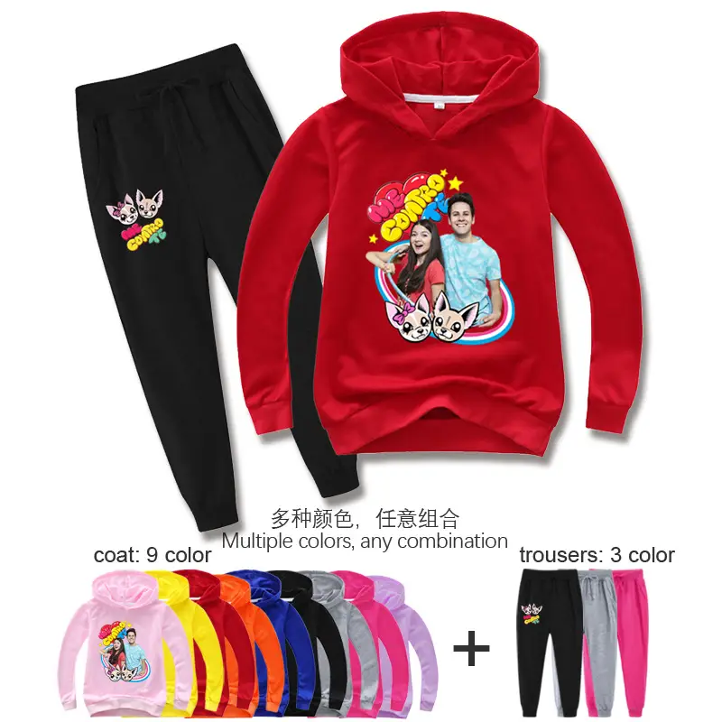 Black Cartoon Hoodie Sweatpants Set for Kids — feature 1