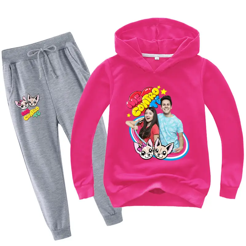Black Cartoon Hoodie Sweatpants Set for Kids — feature 18