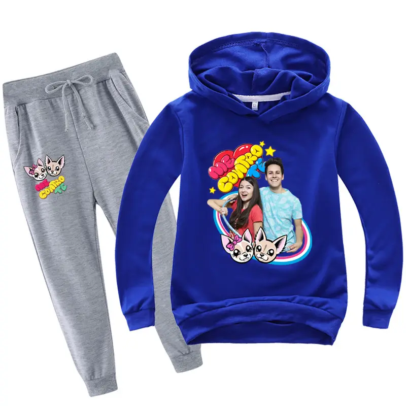Black Cartoon Hoodie Sweatpants Set for Kids — feature 21