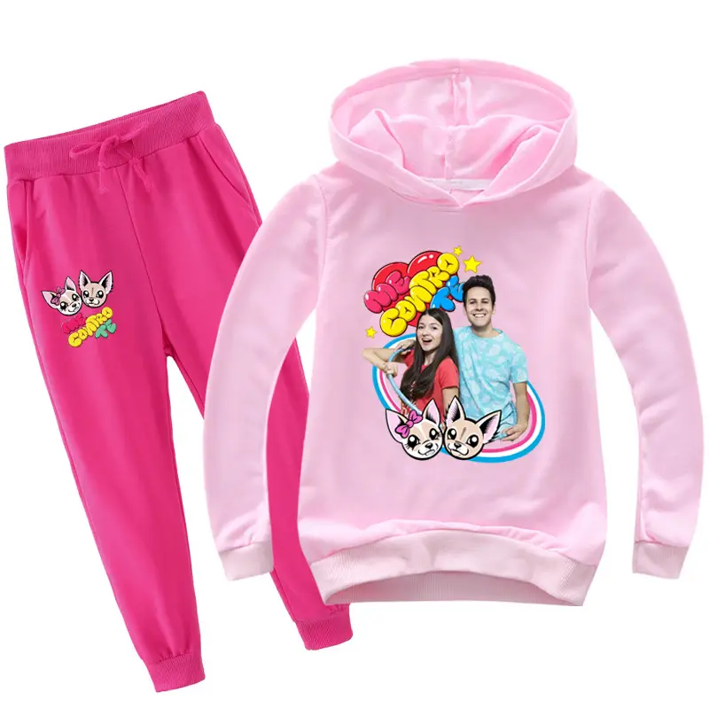 Black Cartoon Hoodie Sweatpants Set for Kids — feature 23