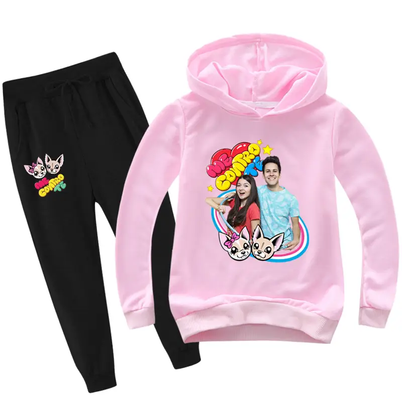 Black Cartoon Hoodie Sweatpants Set for Kids — feature 4
