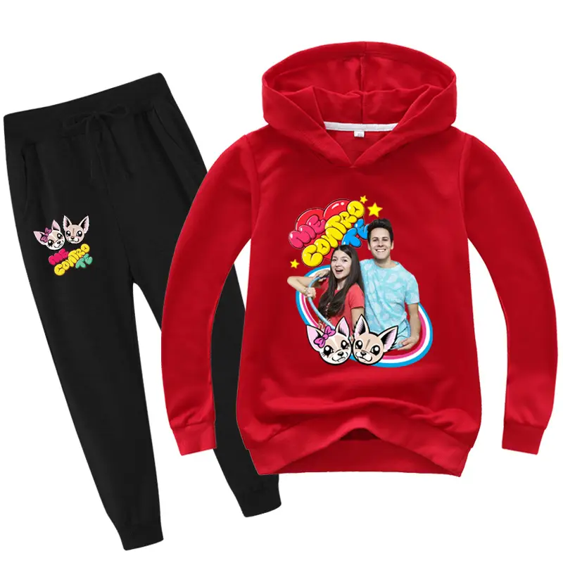 Black Cartoon Hoodie Sweatpants Set for Kids — feature 6