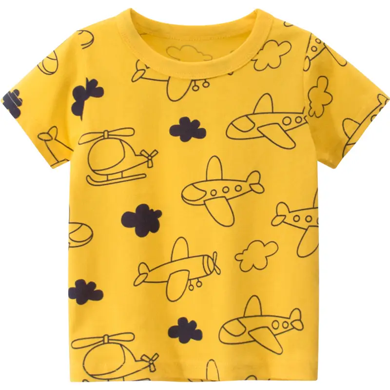 Kids' Yellow Airplane T-Shirt 2025 Summer Dropshipping - Image 6