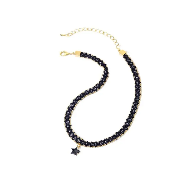 Black Star Clavicle Necklace for Women