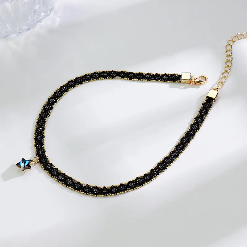 Black Star Clavicle Necklace for Women