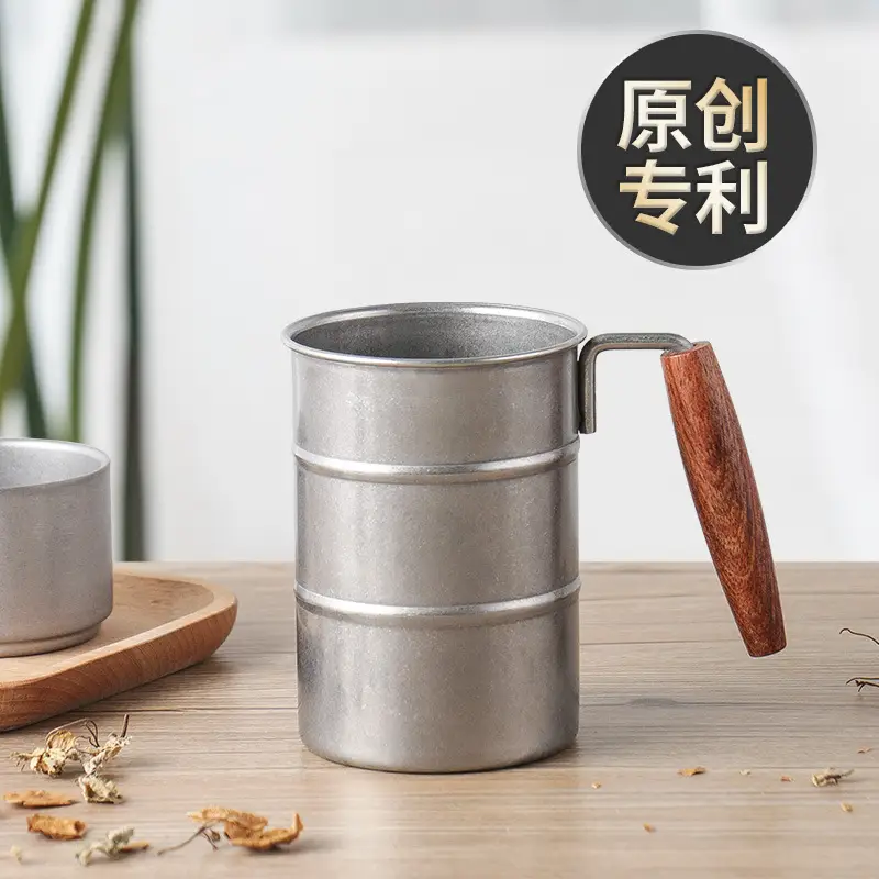 304 Stainless Steel Outdoor Mug with Wooden Handle - Image 9