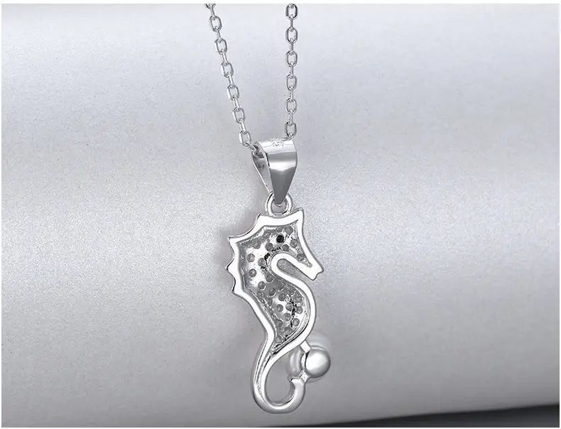 S925 Silver Seahorse Pendant with Pearl Necklace — feature 34