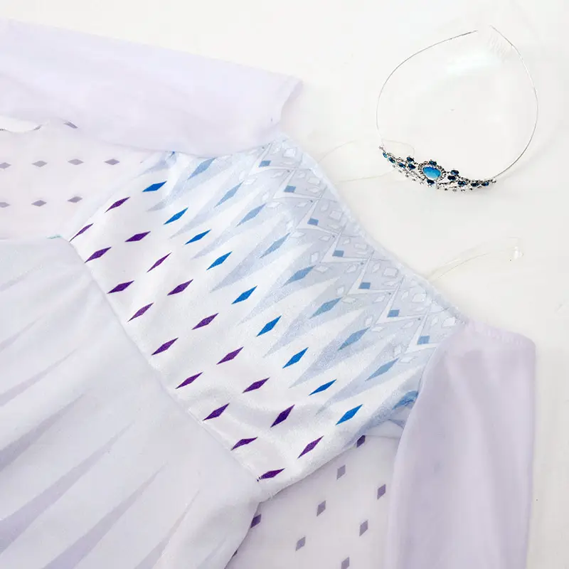 Elsa Princess Frozen Dress One-Piece Cape Costume - Image 3