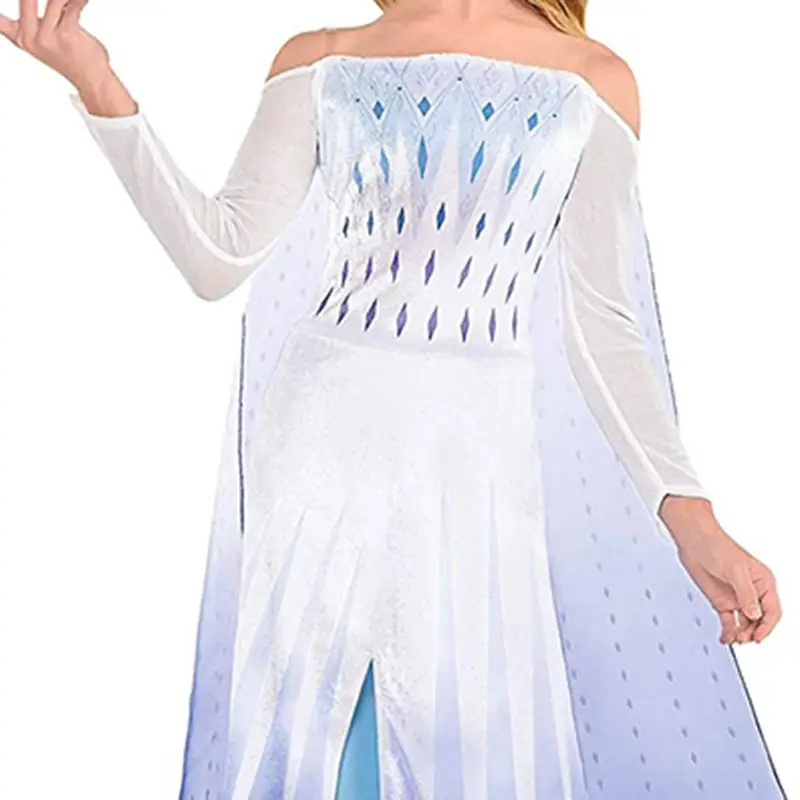 Elsa Princess Frozen Dress One-Piece Cape Costume - Image 5