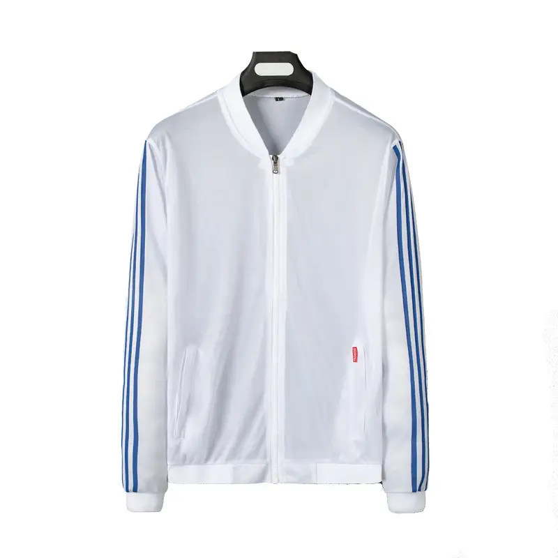 Men's Light Blue Striped Track Jacket 2024