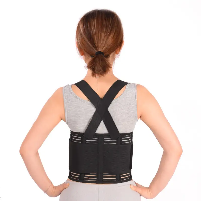 Black Rib Compression Waist Belt for Sports Fitness