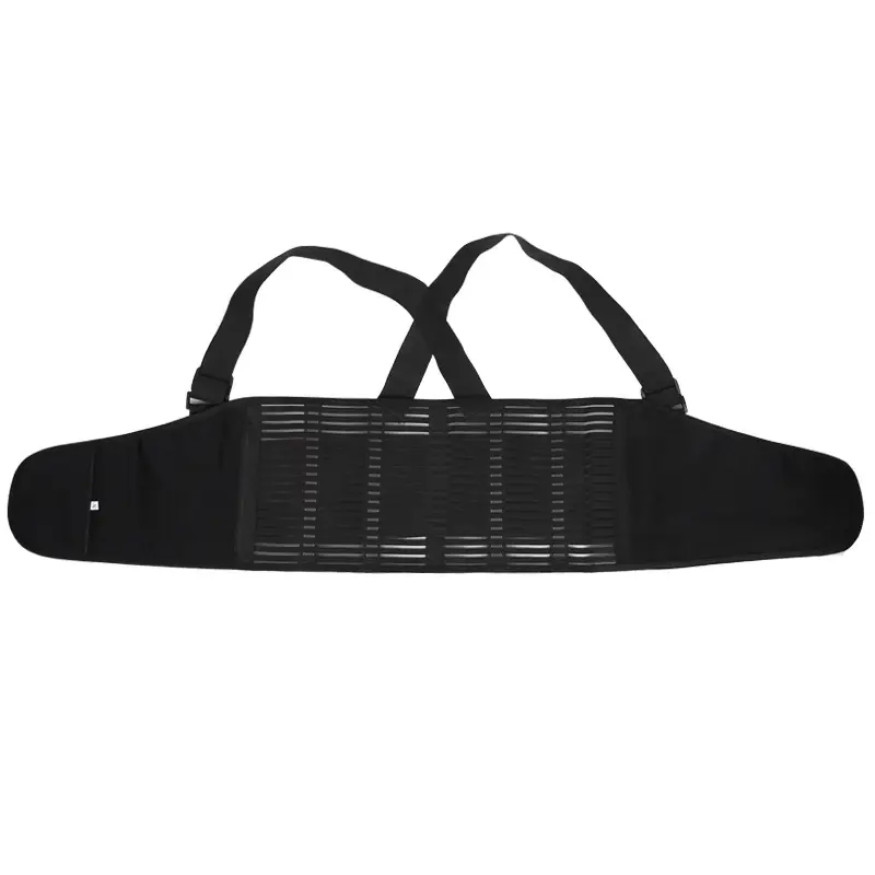 Black Rib Compression Waist Belt for Sports Fitness