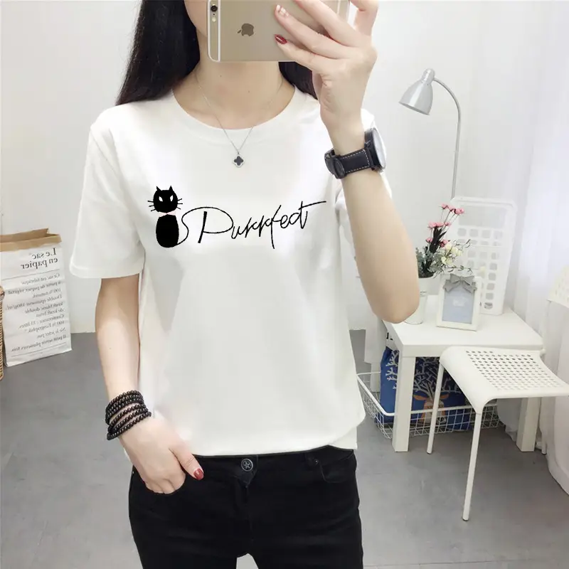 Women Pink Nice Dogs Printed T-Shirt 2024 Summer - Image 25