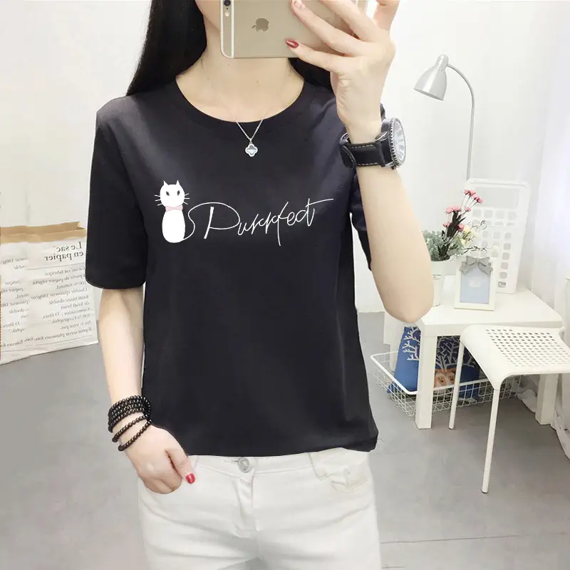 Women Pink Nice Dogs Printed T-Shirt 2024 Summer - Image 27