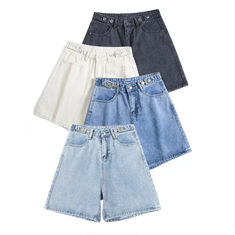 Women Cotton Bomber USA Denim Shorts High Waist 2020 Summer - Image 5