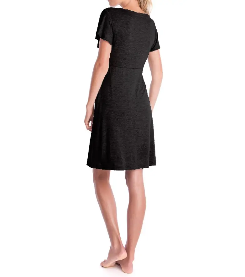 2019 Maternity Nursing Dress Grey Lace Stitching — feature 19