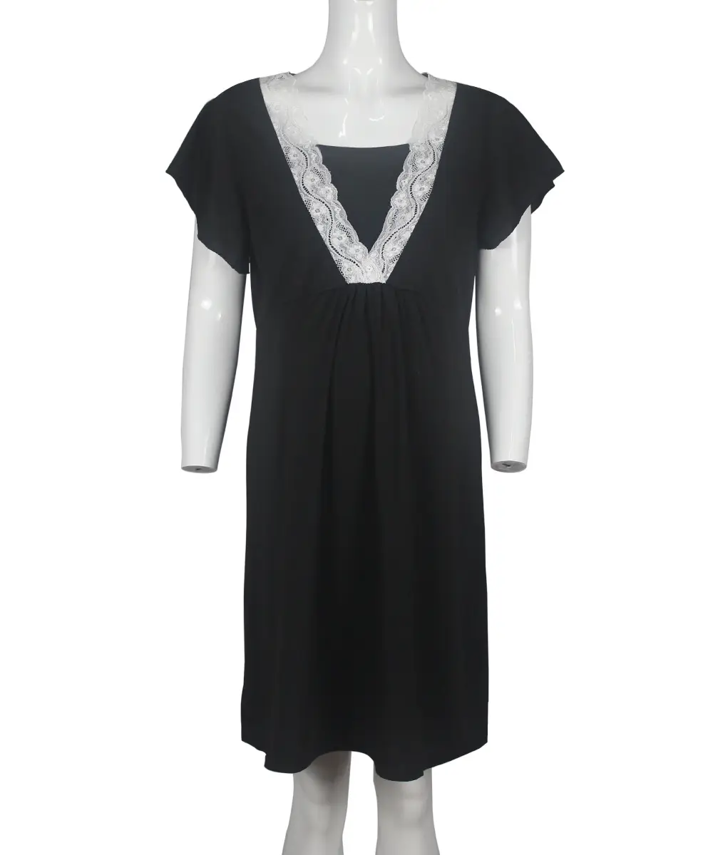 2019 Maternity Nursing Dress Grey Lace Stitching — feature 23