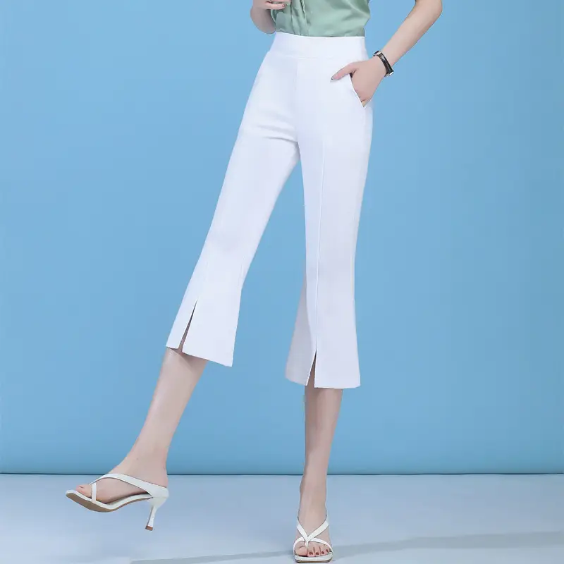 Lace Flared Pants Women Summer High Waist Casual Pants