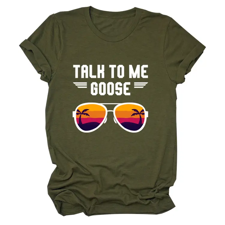 Women Casual Talk to Me Goose T-Shirt Black - Image 10