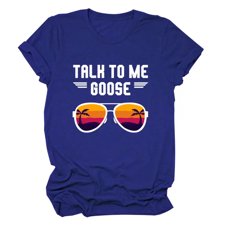 Women Casual Talk to Me Goose T-Shirt Black - Image 13
