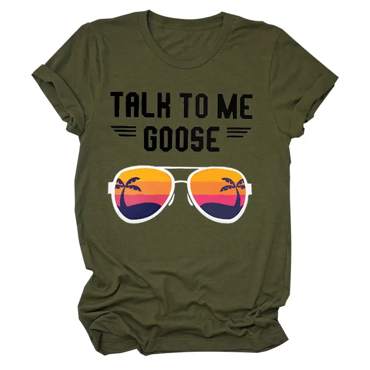 Women Casual Talk to Me Goose T-Shirt Black - Image 16
